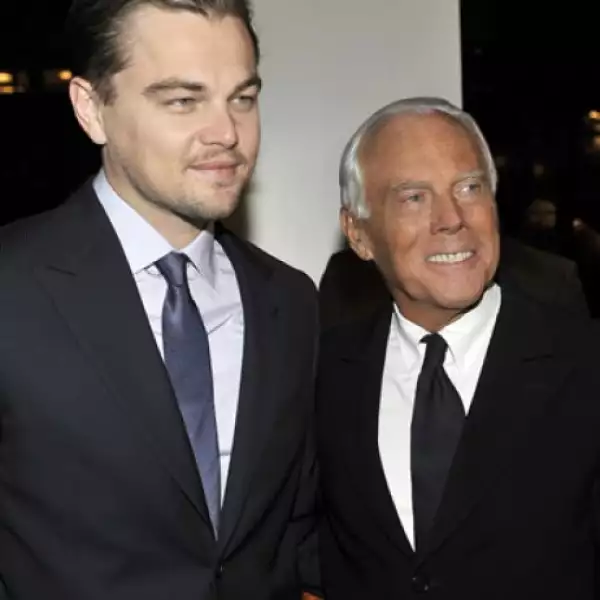 Leonardo DiCaprio y Giorgio Armani