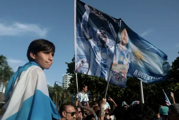 World Cup Fans Gather To Watch Argentina v England Semi Final Match