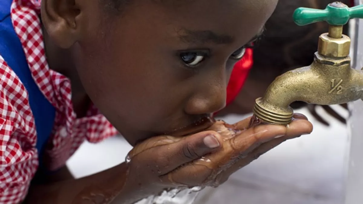 grifo, agua, potable, ambiente, haiti, niño, beber