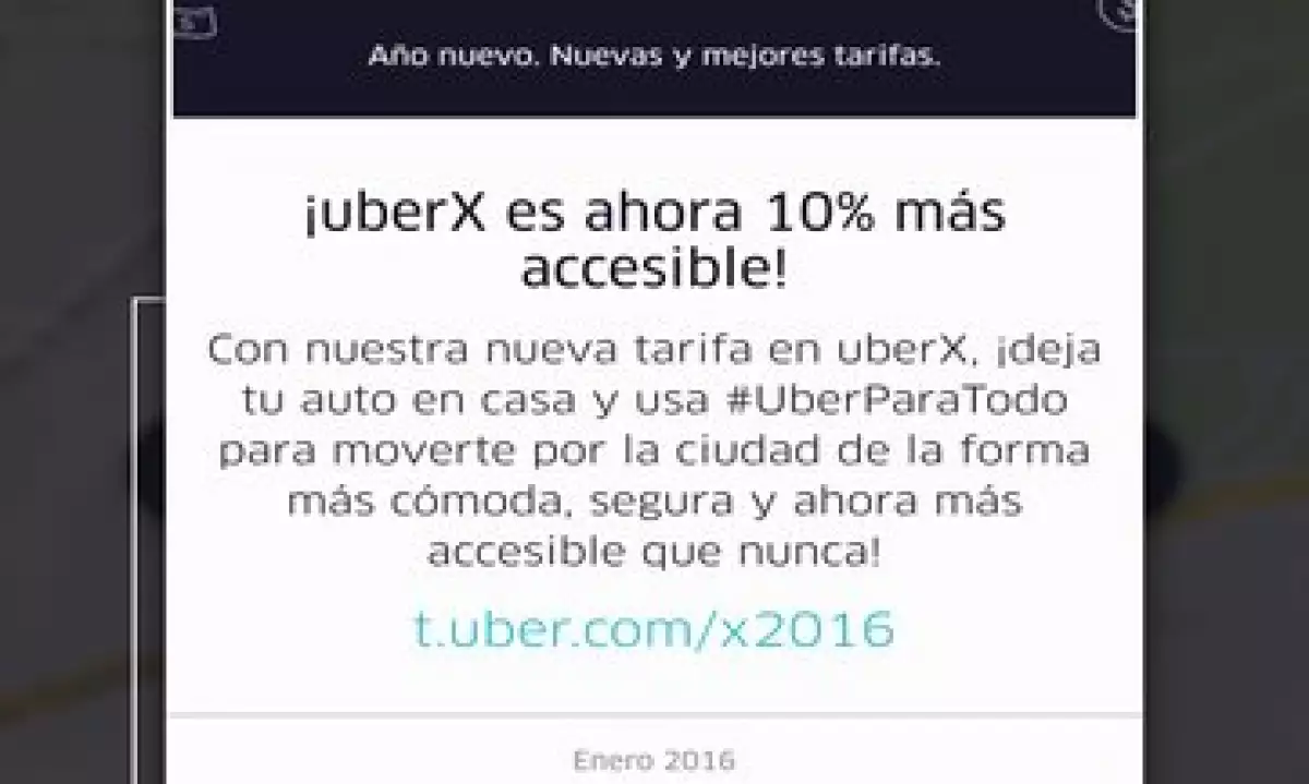 La reducción de tarifa se dará en cinco ciudades de la república (Foto: Uber  )