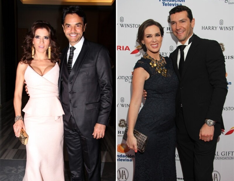 Los futuros papás: Alessandra y Eugenio, y Jacky y Martín.