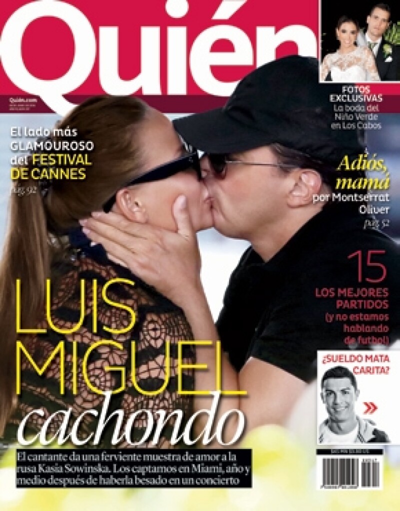 Tremendo beso entre Luis Miguel y su novia.