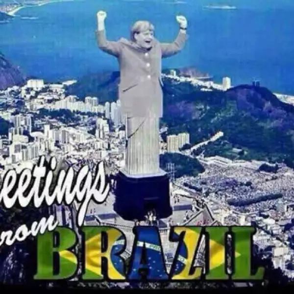 Así celebró la canciller alemana, Angela Merkel, el gol que dio el triunfo a la escuadra teutona. (de lado izquierdo Dilma Rousseff, presidenta de Brasil).