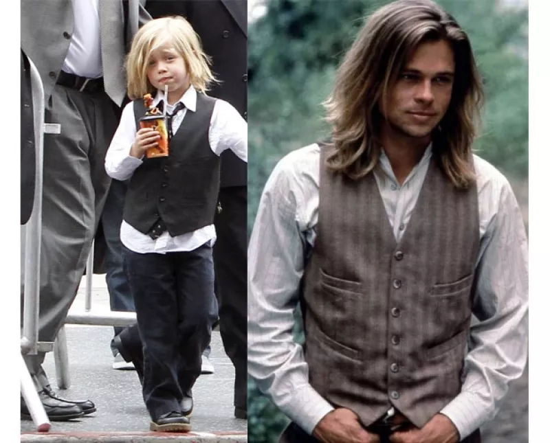 La hija de Angelina Jolie y el protagonista de “Seven” se parece cada vez más a su papá no sólo en las facciones sino en la forma de vestir.