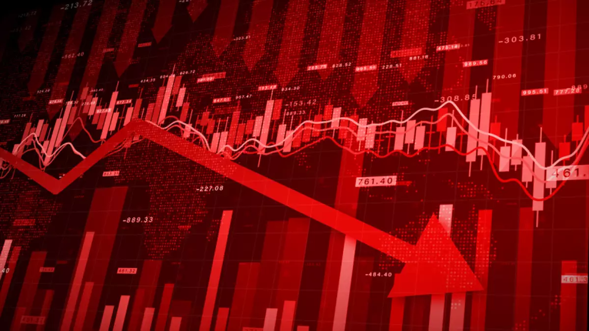 gráficas financieras en rojo