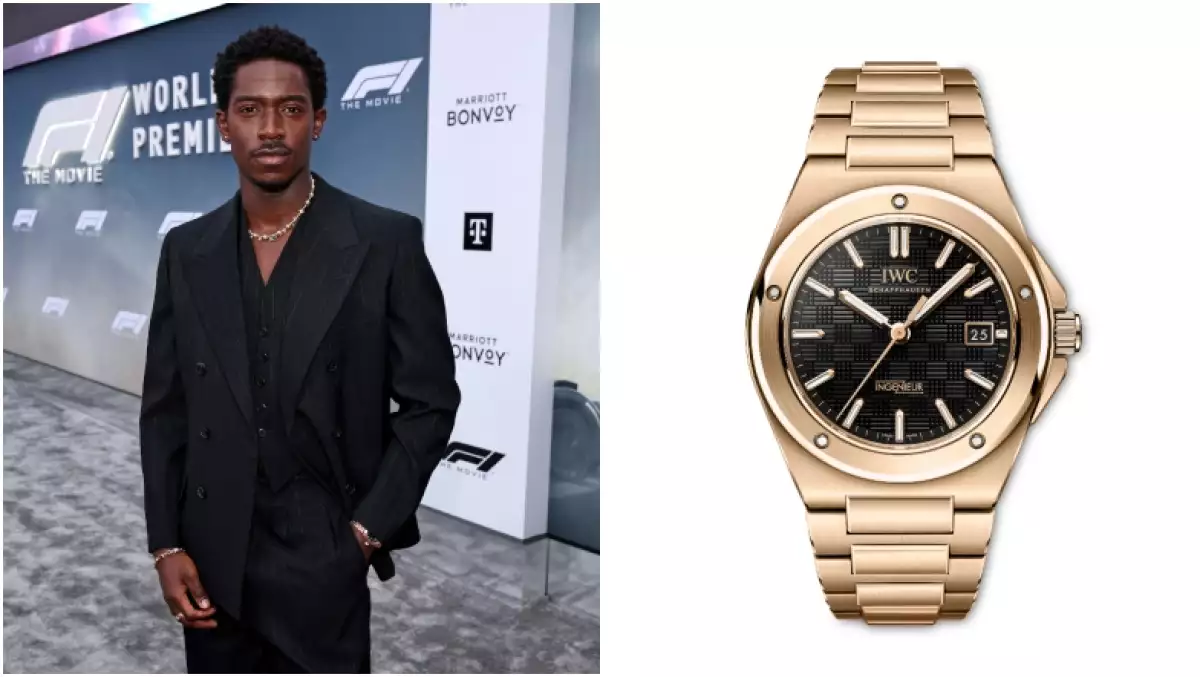 damson idris luce un reloj iwc en premiere f1 la pelicula