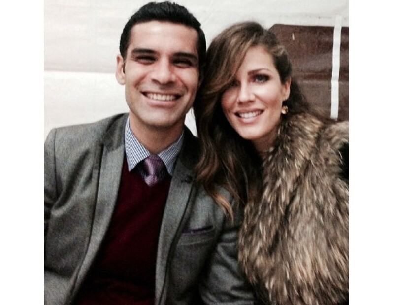La pareja durante la celebración de año nuevo.