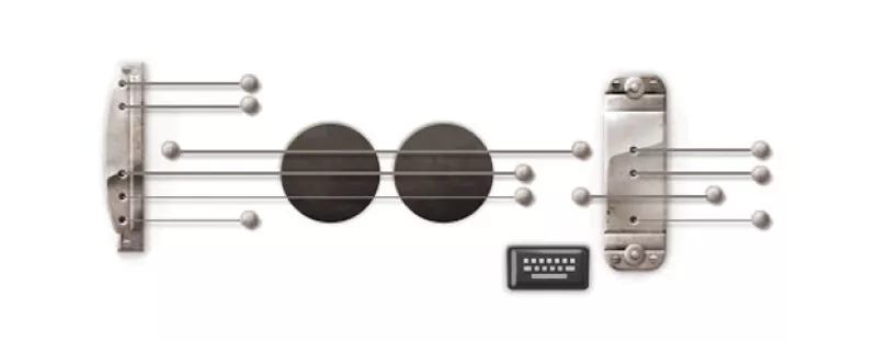 El buscador festeja el nacimiento de Lester Williams Polsfull, leyenda de la industria musical; el sitio presenta un logotipo animado para que el usuario pueda ‘tocar’ las cuerdas de una guitarra.