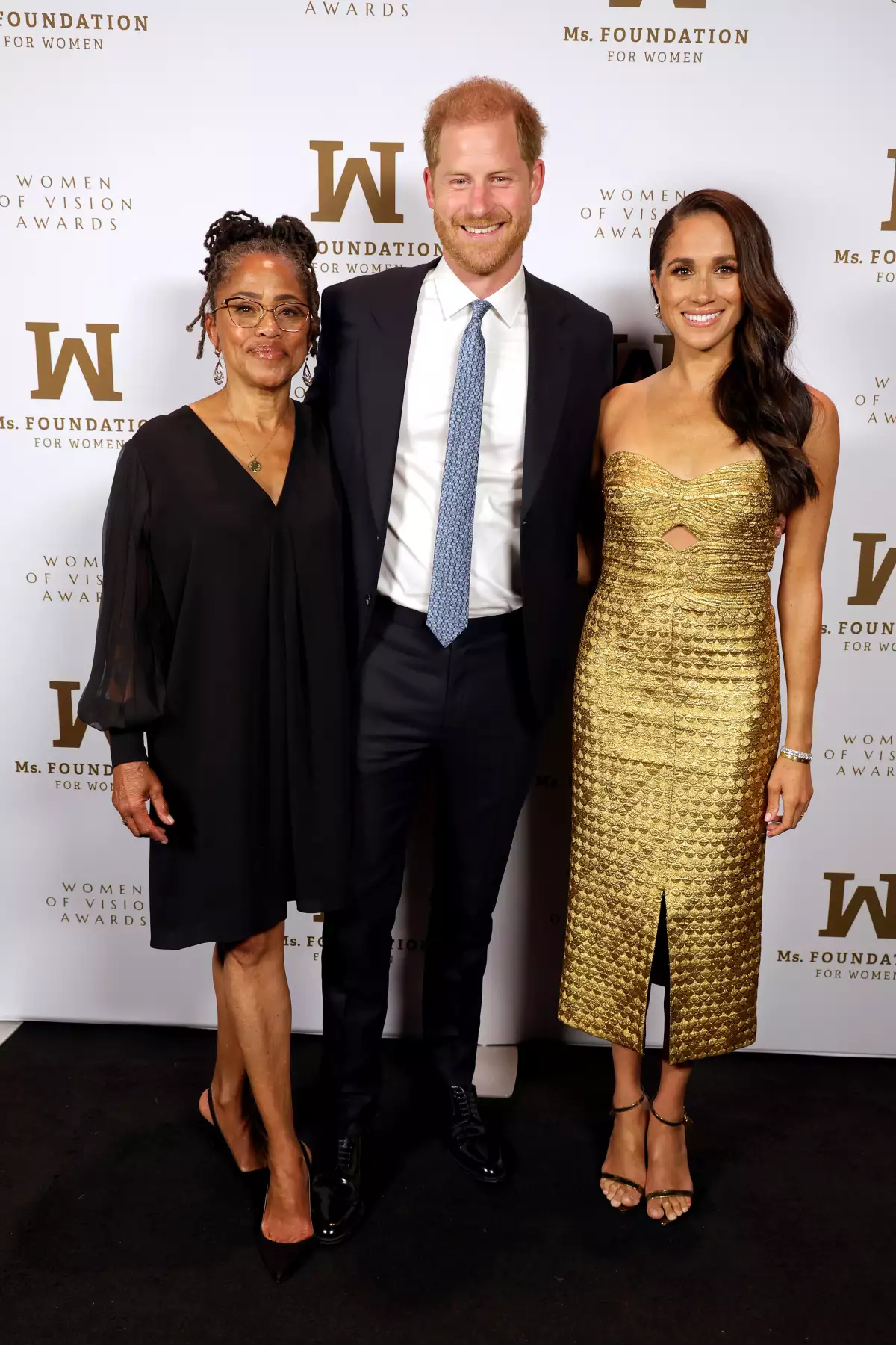 Doria Ragland, el príncipe Harry y Meghan Markle en los Ms. Foundation Women of Vision Awards: Celebrating Generations of Progress & Power