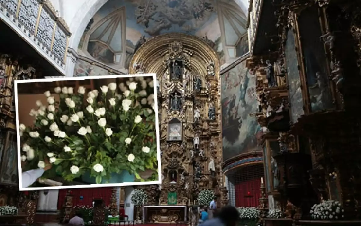 Arreglos de rosas blancas adornarán la iglesia donde Edith González y Lorenzo Lazo contraerán matrimonio.