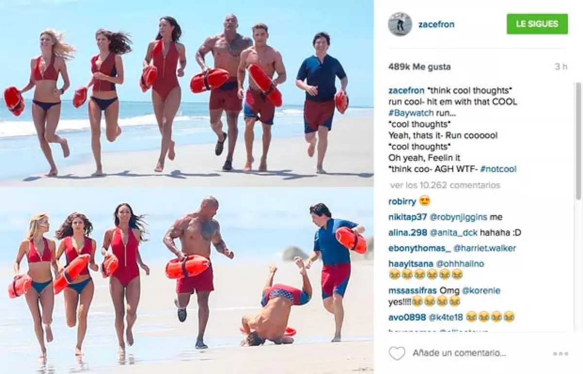 Zac se burló de sí mismo en sus redes sociales.