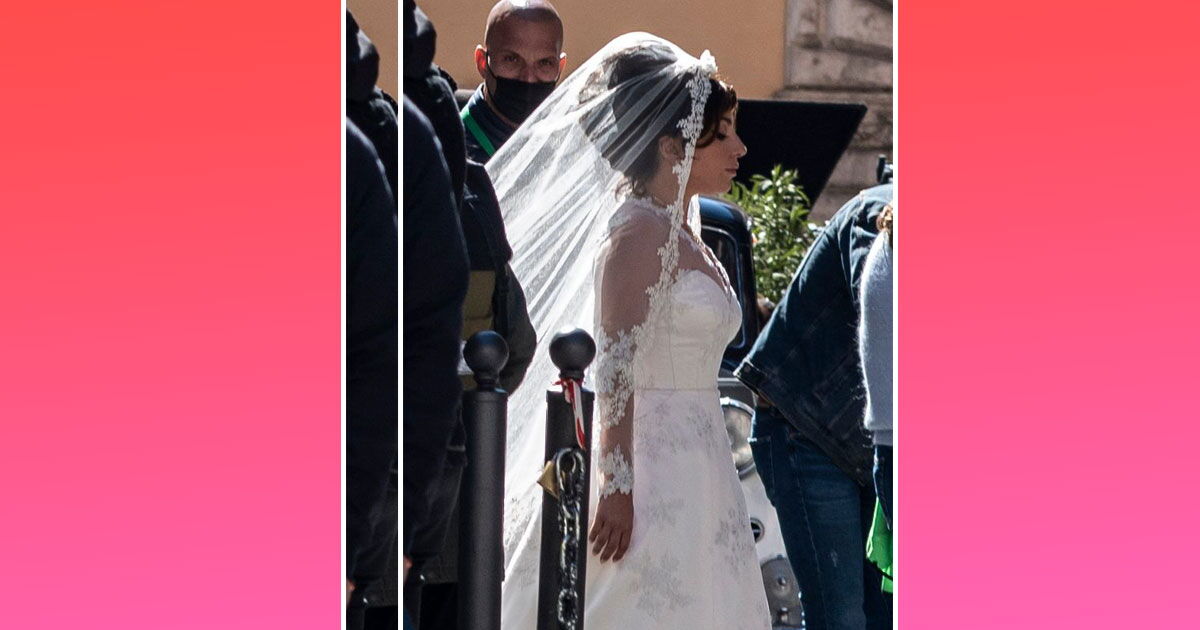 Lady Gaga se viste de novia para la boda con Adam Driver en House of Gucci