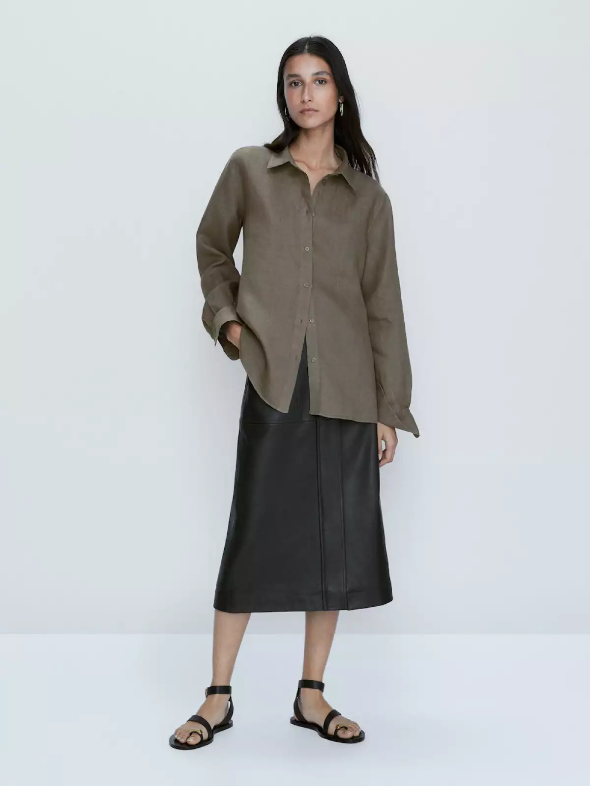 Camisa verde de massimo Dutti