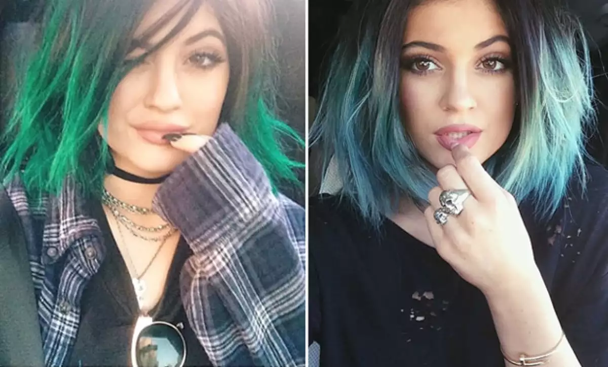 Kylie Jenner es conocida por cambiar de hairstyle continuamente, siendo el verde aqua o mermaid uno de sus tonos preferidos.