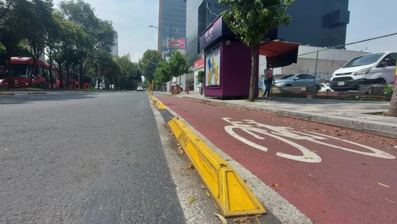 Avance de la ciclovía de Insurgentes