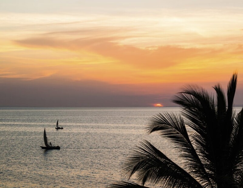 El atardecer en Zanzíbar.