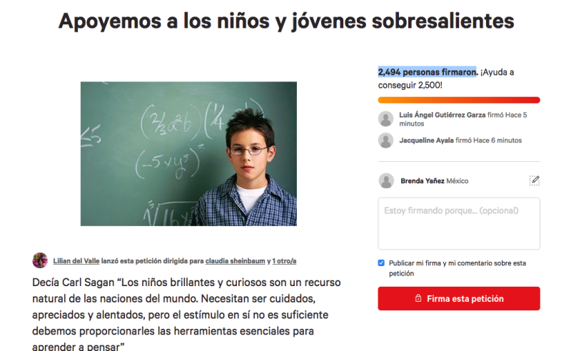Recolectando firmas