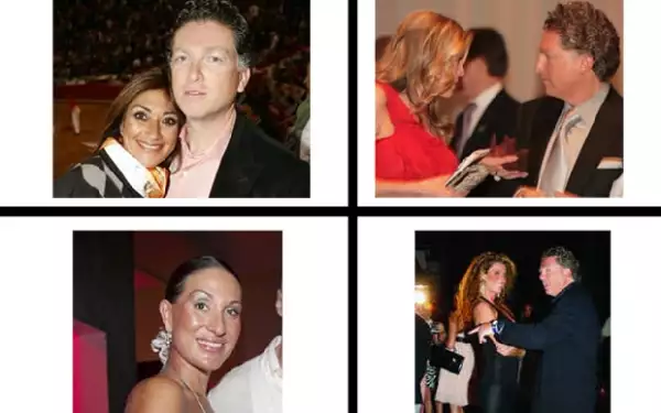 Al empresario se le ha relacionado con algunas mujeres como Adela Micha (Arriba Izq), Rebecca de Alba (Arriba Der), Roberta López Negrete (Abajo Izq) y Alejandra Alemán (Abajo Der).