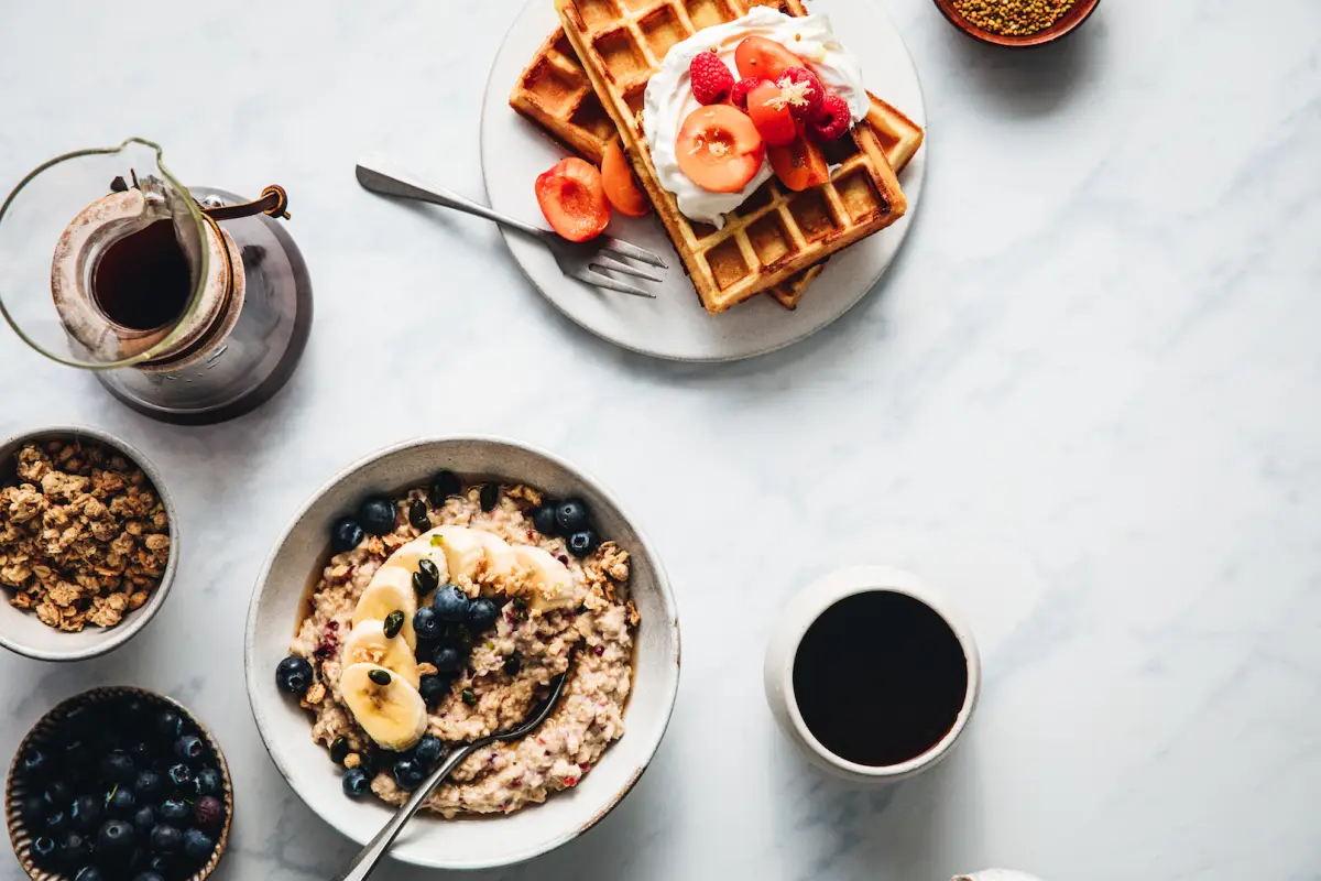 Healthy and tasty breakfast on table