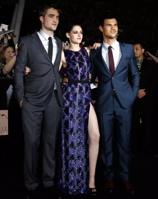 Aquí los tres protagonistas: Robert Pattinson, Kristen Stewart y Taylor Lautner.