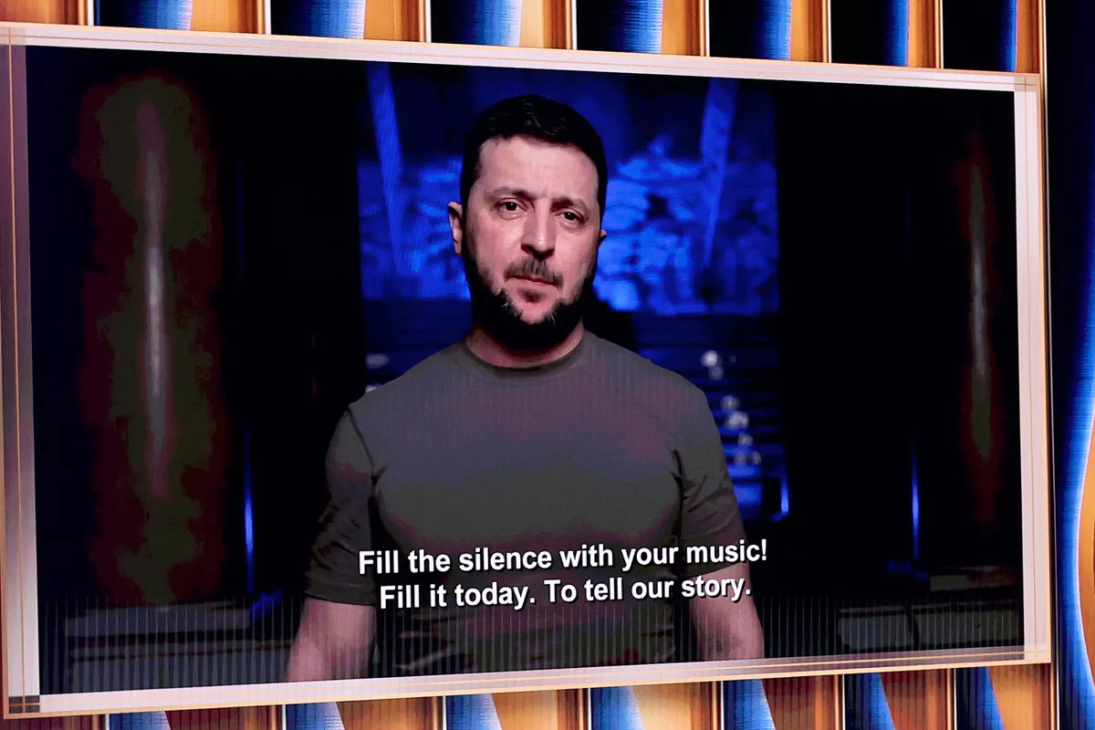 Mensaje de Volodímir Zelensky en el Grammy