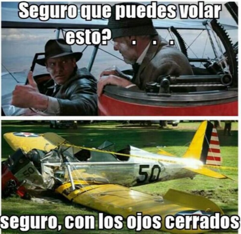 Meme sobre el accidente de Harrison Ford.
