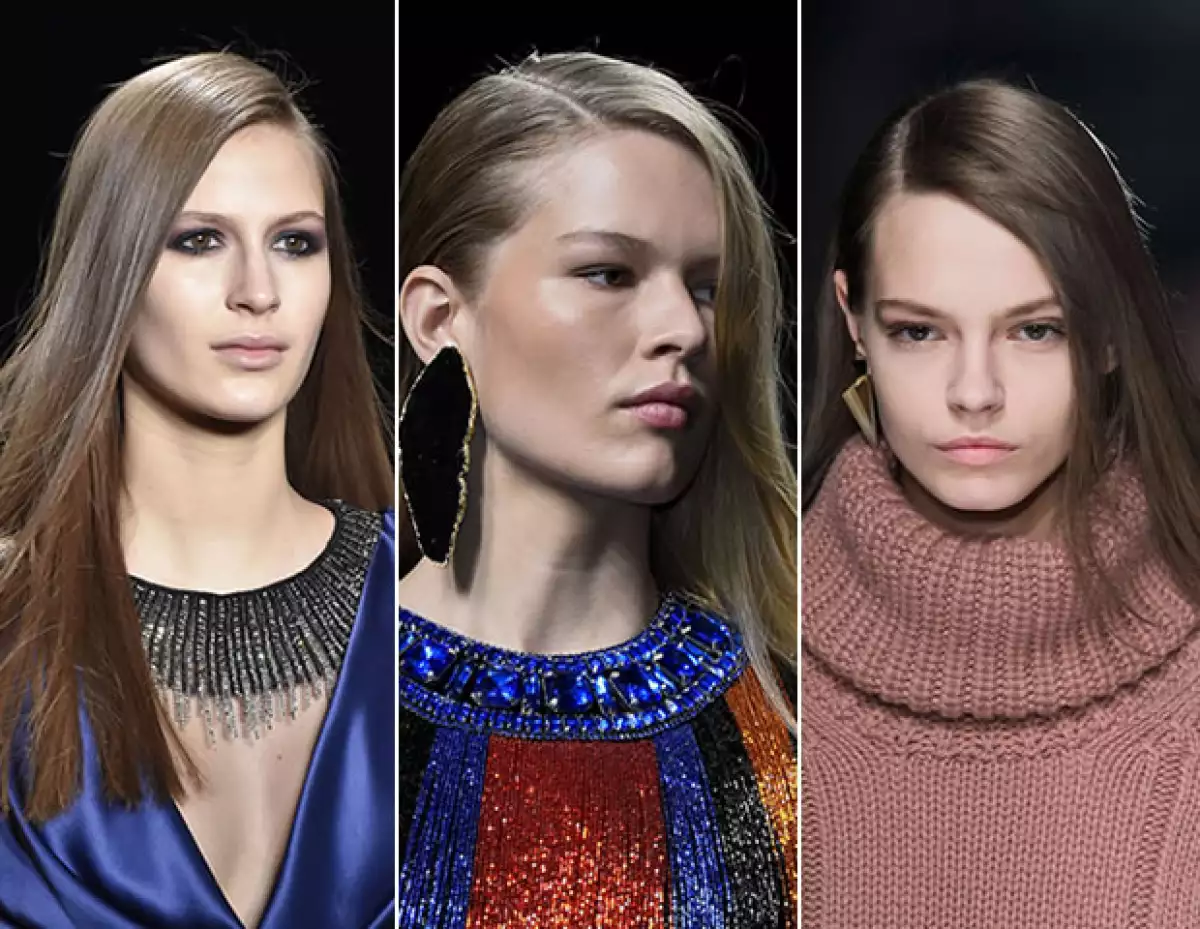 Regresa la raya de lado como lo proponen Monique Lhuillier, Balmain y Blumarine.