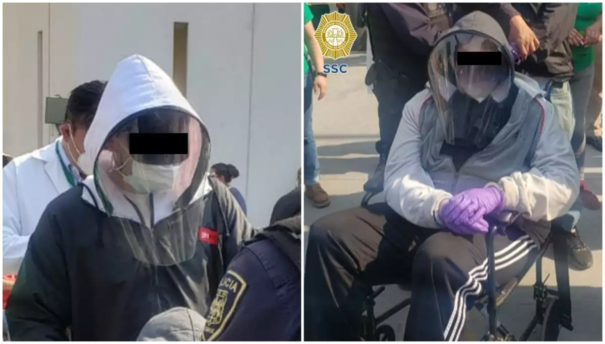 Con sudaderas y guantes, ambos hombres intentaron ocultar su verdadera identidad, sin embargo fueron detectados por una Servidora de la Nación al presentar una actitud sospechosa.