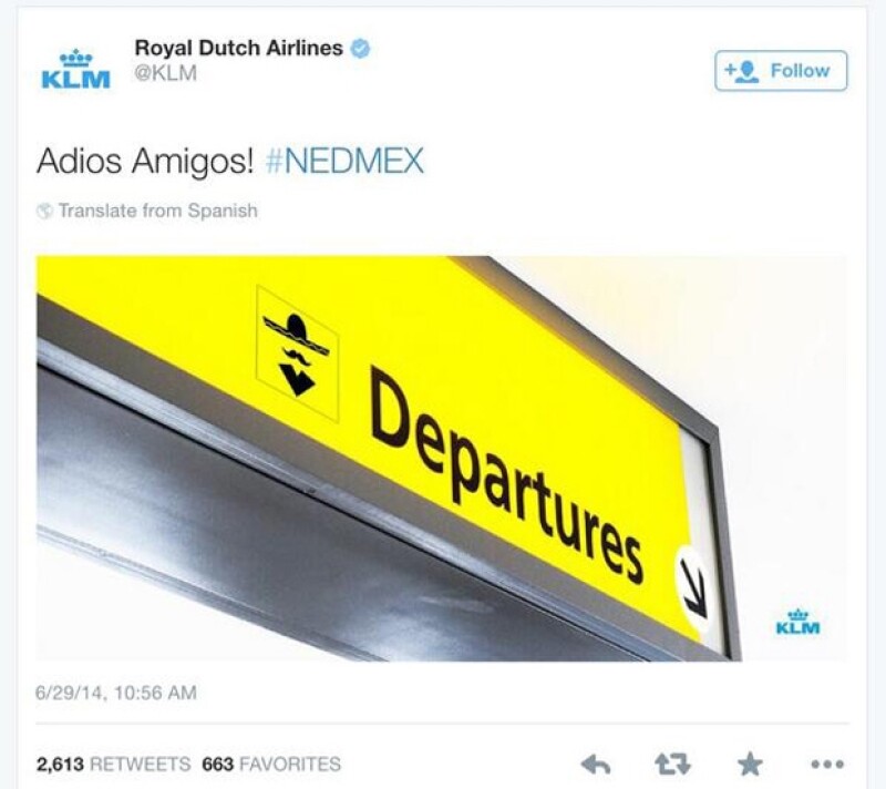 Este fue el tuit que publicó la aerolínea, el cual fue borrado casi al instante.
