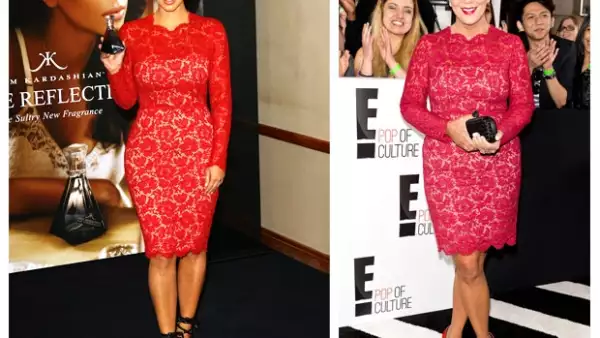 Ayer por la noche, la matriarca de la familia Kardashian-Jenner, Kris, acudió a un evento de E! en Nueva York donde lució un vestido rojo, el cual usó Kim hace un año.