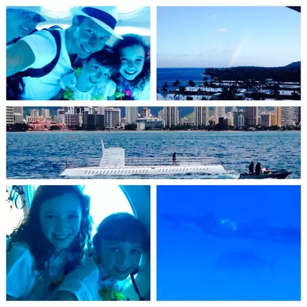 La familia vivió la experiencias de sumergirse en submarino.