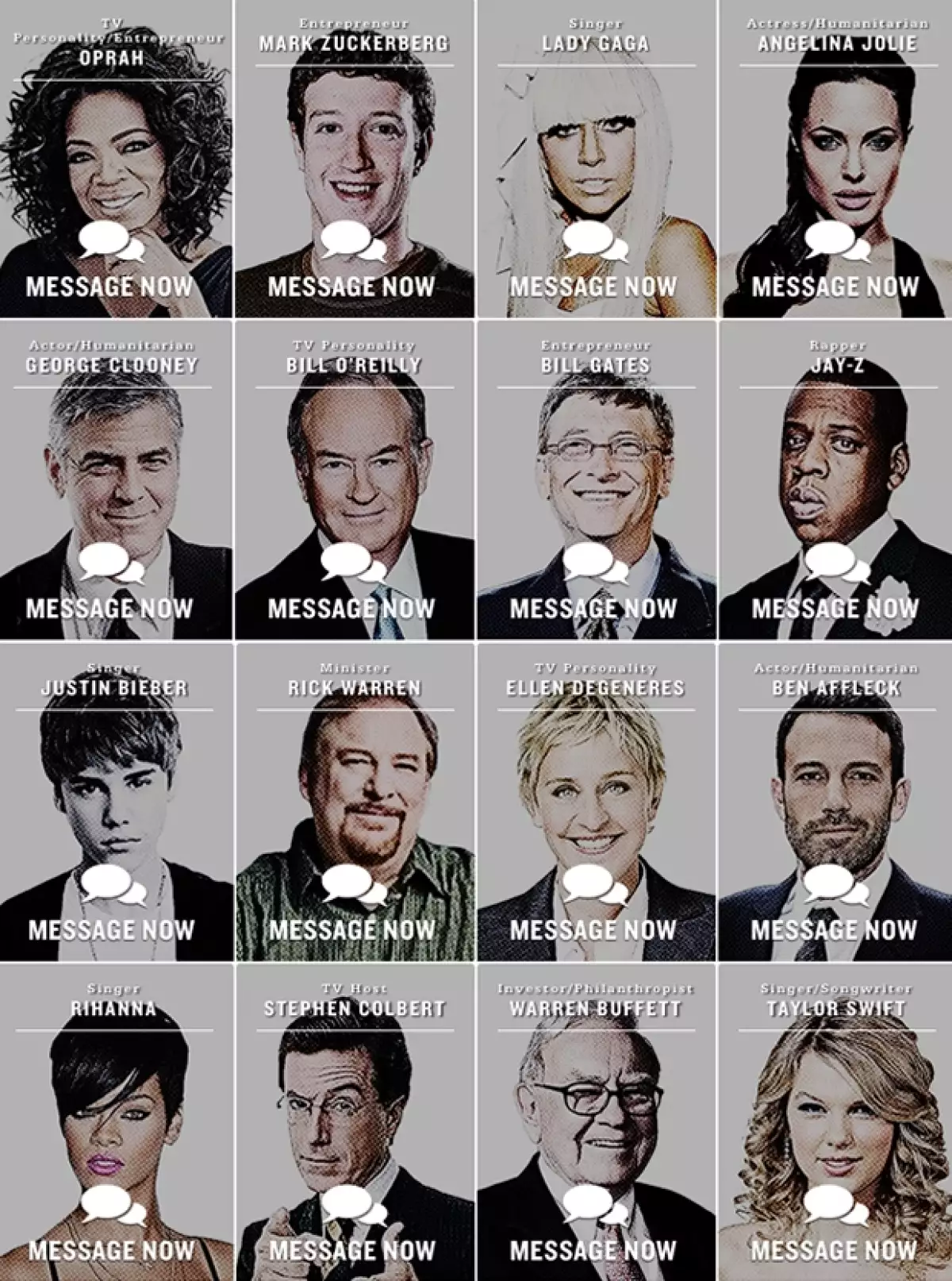 Algunos de los famosos involucrados en el proyecto.