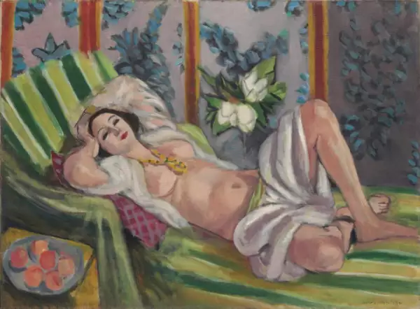 Odalisque couchée aux magnolias