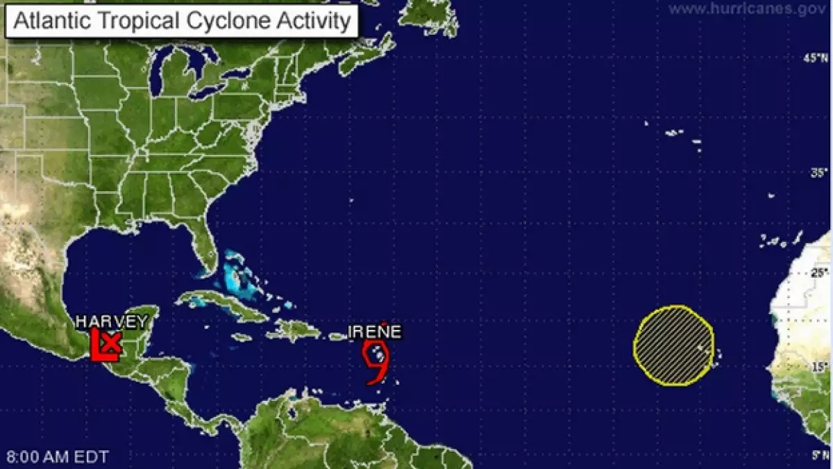 ubicacion de la tormenta tropical irene