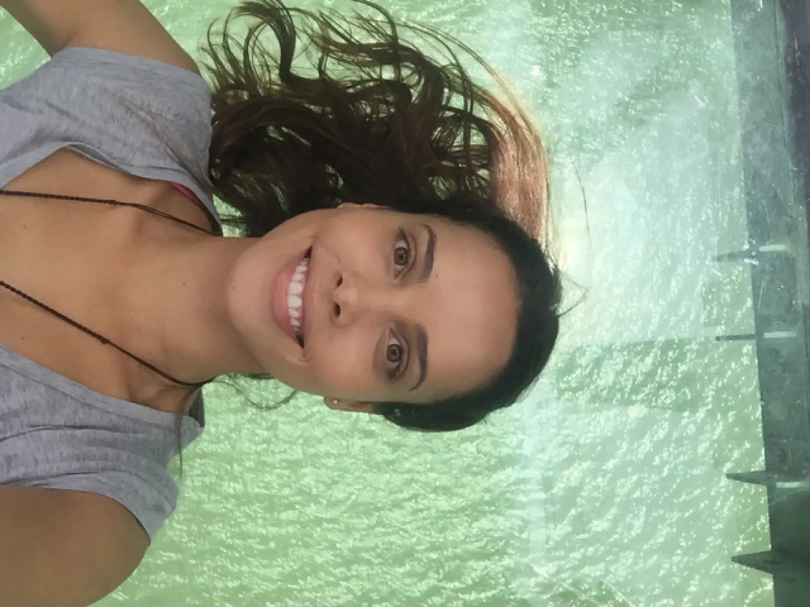 Vanesa se tomó una selfie desde el teleférico.