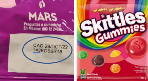 Mars rerira lotes de Skittles