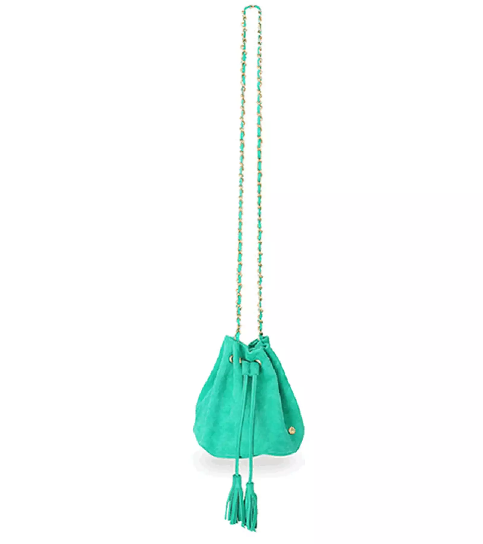 Esta bucket bag de piel es perfecta para el verano por su color.