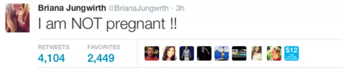 Este es el tuit con el que Briana echó abajo los rumores.