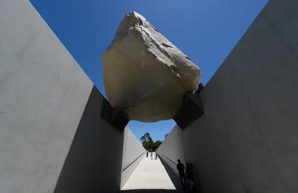 Artist Michael Heizer's Huge Boulder, "Levitated Mass", Goes On Display At L.A. County Museum Of Art