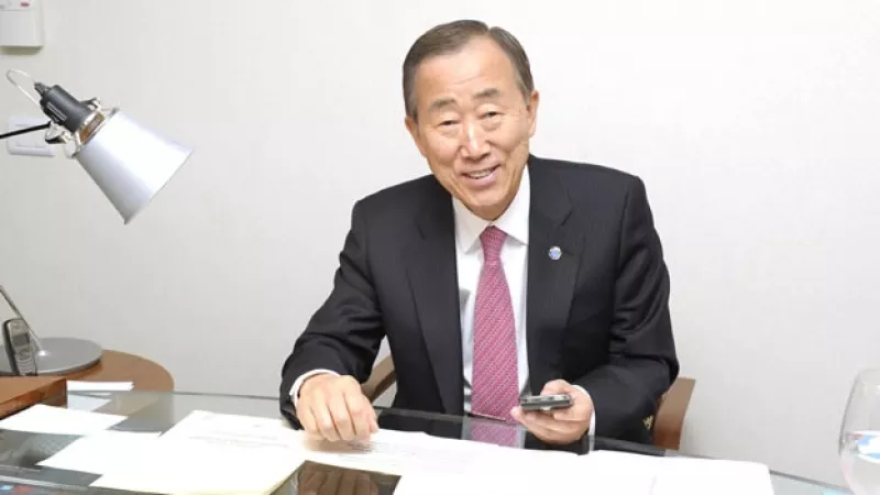 Ban Ki-moon en una conferencia en Brasil