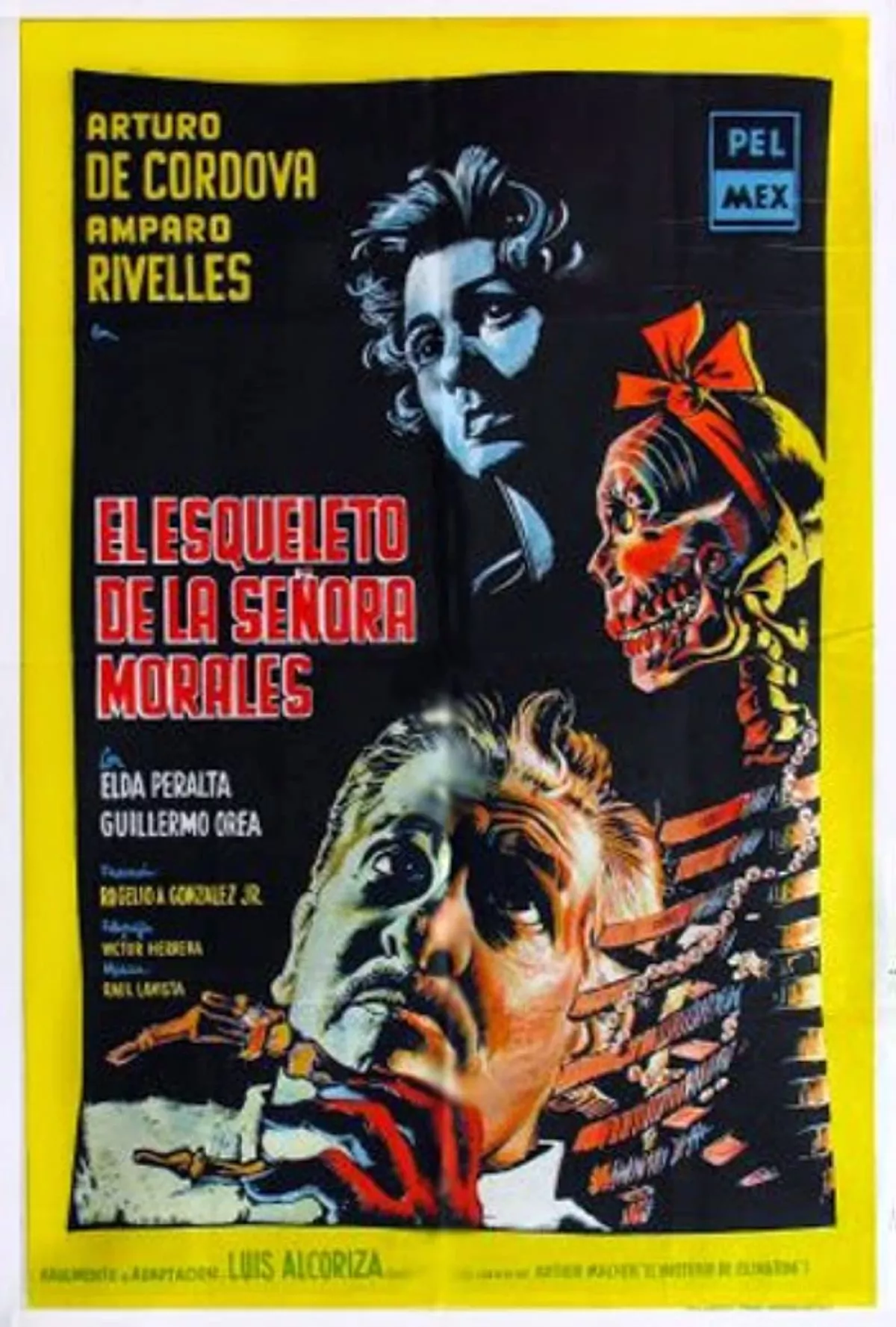 Póster de la cinta mexicana El esqueleto de la señora Morales. 