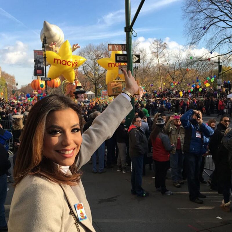 La actriz se encuentra en el Macys Parade en Nueva York.