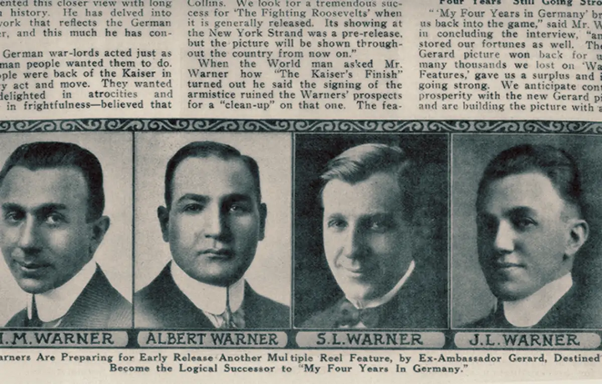 Sam Warner Más de 100 años de Warner Bros: Del estudio pionero de Hollywood a su ...