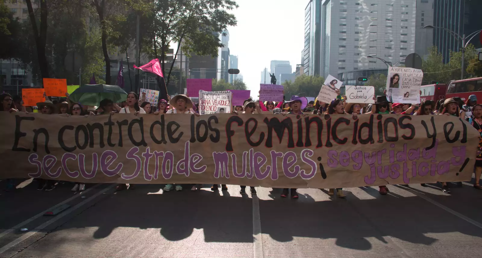 Contra los feminicidios y los secuestros.