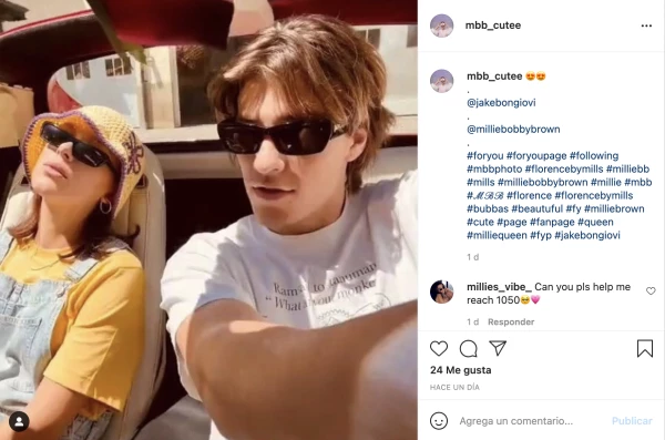 Millie Bobby Brown deja al descubierto un romance con el hijo de Bon Jovi Millie Bobby Brown y Jake Bongiovi
