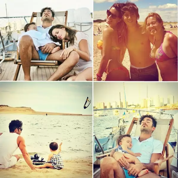La familia completa tomó un merecido descanso en la playa.