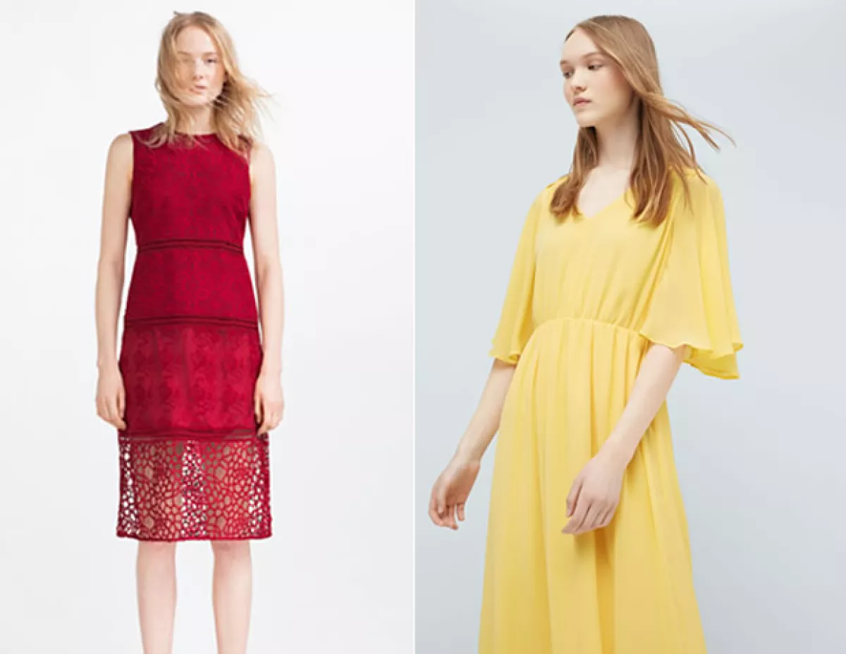 Colores vivos de marcas Zara y Mango.