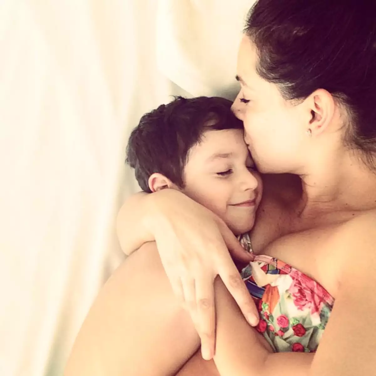 Este fue uno de los más bellos momentos en los que Claudia disfrutó de un amanecer con su hijo.