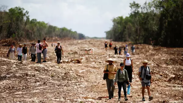 Manifestación contra el Tren Maya
