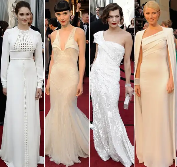Ellas fueron las mejor vestidas en color perla.